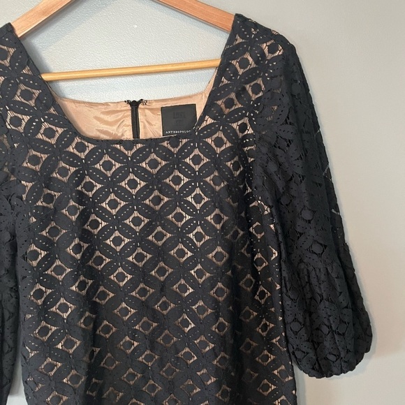 ANNA SUI x Anthropologie Corby Shift Dress Black Lace - Picture 5 of 13